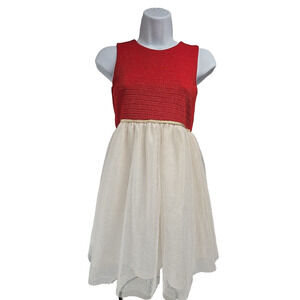 Blueberi Boulevard Girls Dress Red Gold Tulle Fit and Flare Lined Size 10/12